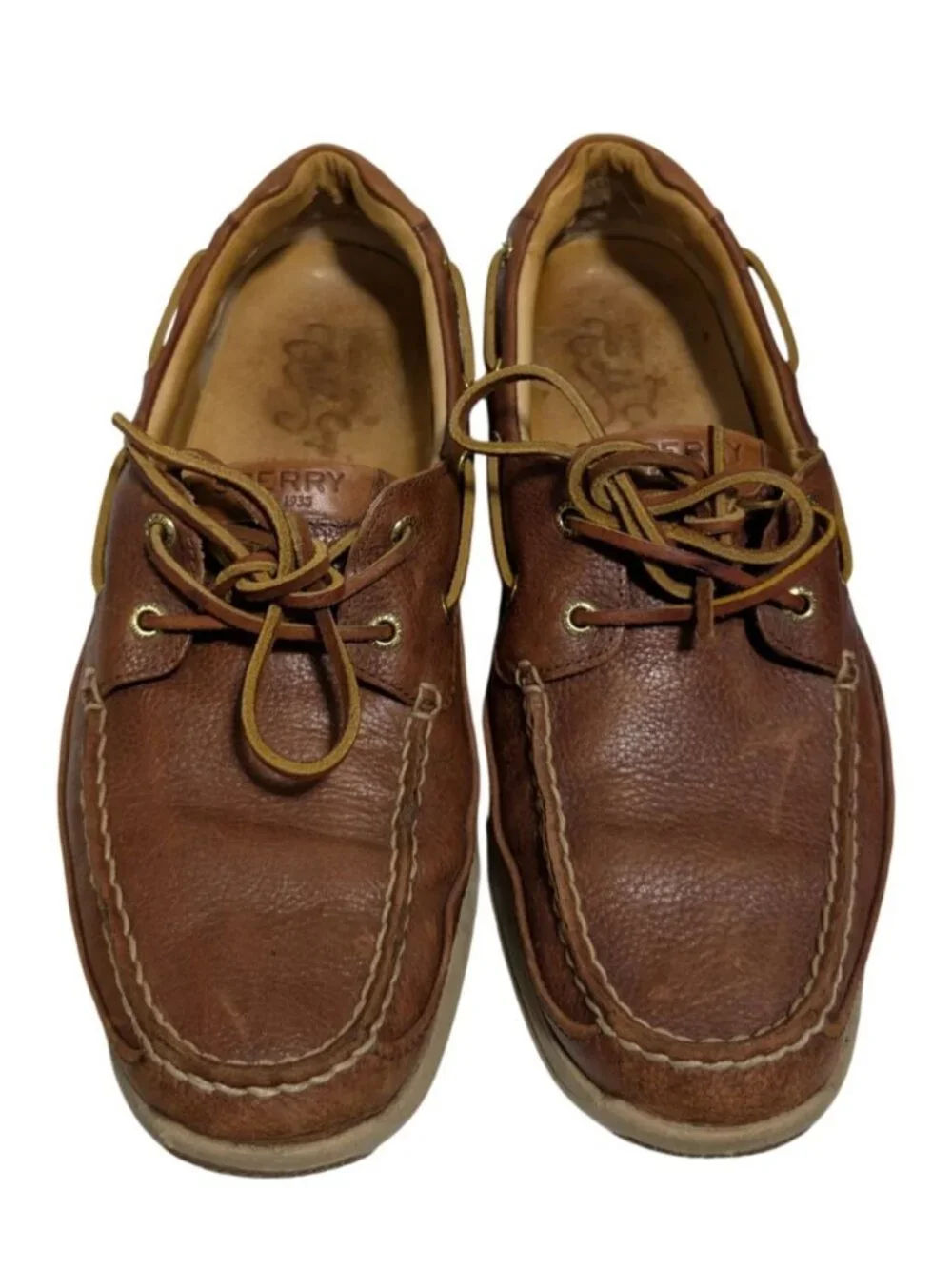 Sperry Gold Cup Authentic Original Boat Shoes Mens 11 Brown Leather 2-Eye Preppy